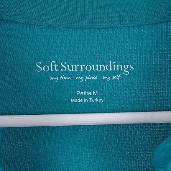 Soft Surroundings Green Long Sleeve Top Petite Medium - Picture 4 of 6